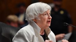 US Treasury Secretary Janet Yellen testifies before the Senate Finance Committee on the US President's proposed budget request for fiscal year 2023, on Capitol Hill in Washington, DC, June 7, 2022. 