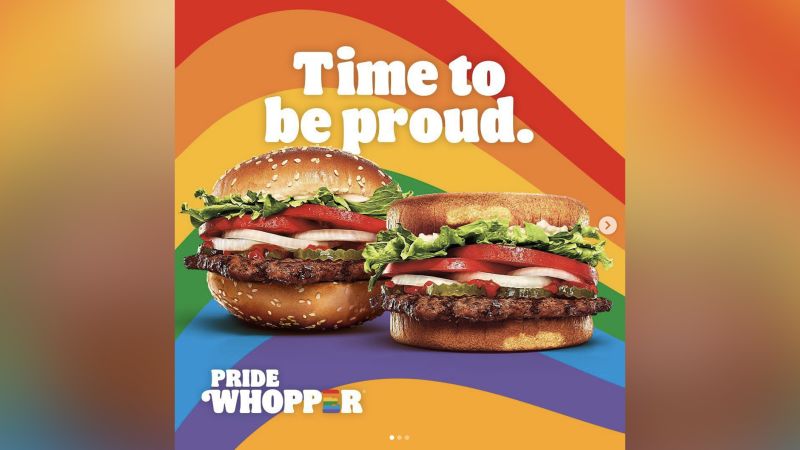 Burger King has a Pride Whopper with two equal buns CNN Business image