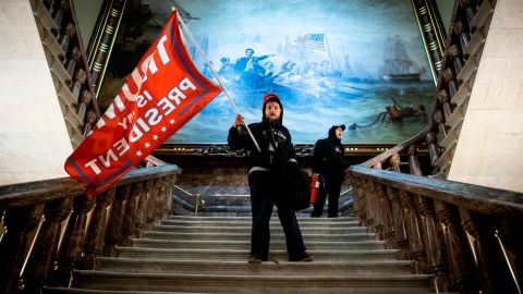 Protesters supporting then-President Donald Trump storm the US Capitol on January 6, 2021, in Washington, DC.