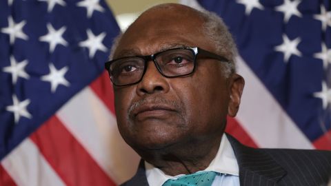 House Majority Whip James Clyburn (D-SC) participates in a bill enrollment ceremony for the Postal Service Reform Act at the US Capitol on March 17, 2022, in Washington, DC. 