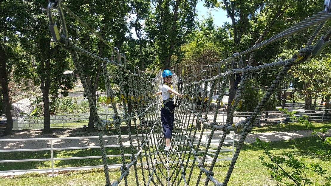 An adventure walk at Saiyuen glamping site in Hong Kong.