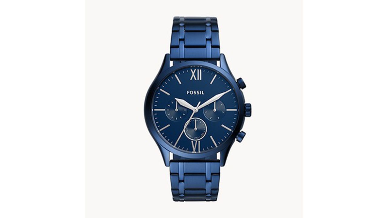 Fossil Fenmore Midsize Multifunction Navy Stainless Steel Watch