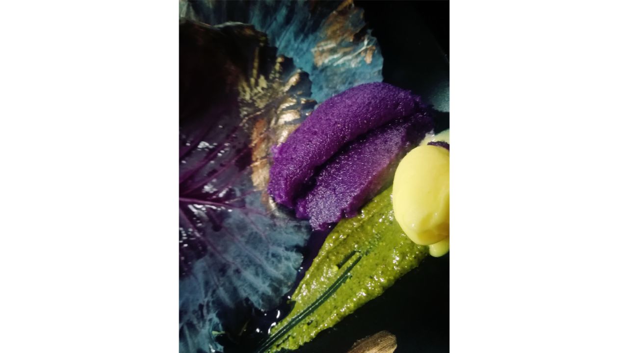 Giovanna turns local ingredients into desserts, like this purple cabbage granita.