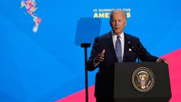 President Joe Biden speaks during the opening ceremony at the Summit of the Americas Wednesday, June 8, 2022, in Los Angeles. 