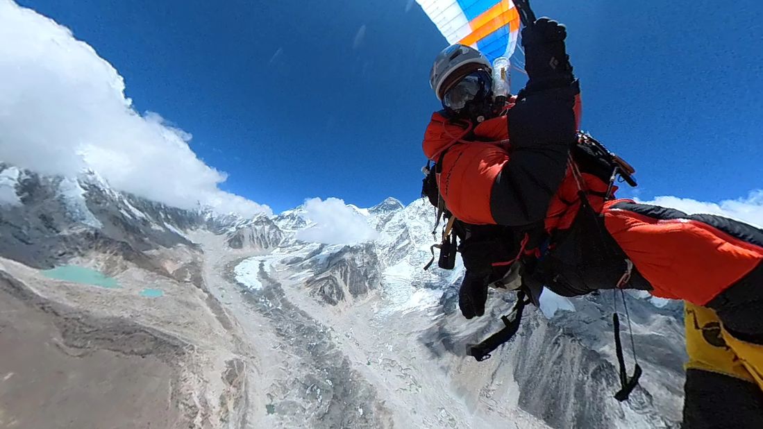 <strong>Pierre Carter: </strong>The South African man is the first person to legally paraglide off of Mount Everest. Here are some photos of his journey.