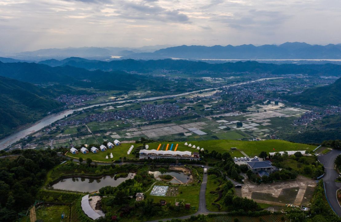 This popular glamping resort is  perched on top of Hangzhou's Yongan Mountain. 