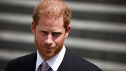 LONDON, ENGLAND - JUNE 03: Prince Harry, Duke of Sussex departs after the National Service of Thanksgiving to Celebrate the Platinum Jubilee of Her Majesty The Queen at St Paul's Cathedral on June 3, 2022 in London, England. The Platinum Jubilee of Elizabeth II is being celebrated from June 2 to June 5, 2022, in the UK and Commonwealth to mark the 70th anniversary of the accession of Queen Elizabeth II on 6 February 1952. (Photo by Henry Nicholls/WPA Pool/Getty Images)