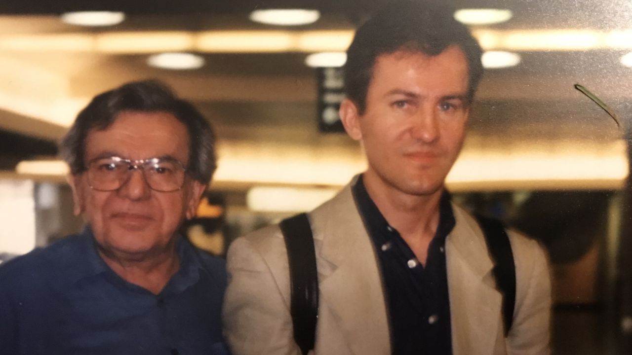 Writer Michael Bociurkiw and his father Bohdan "many years ago as he bid me farewell on another travel adventure."