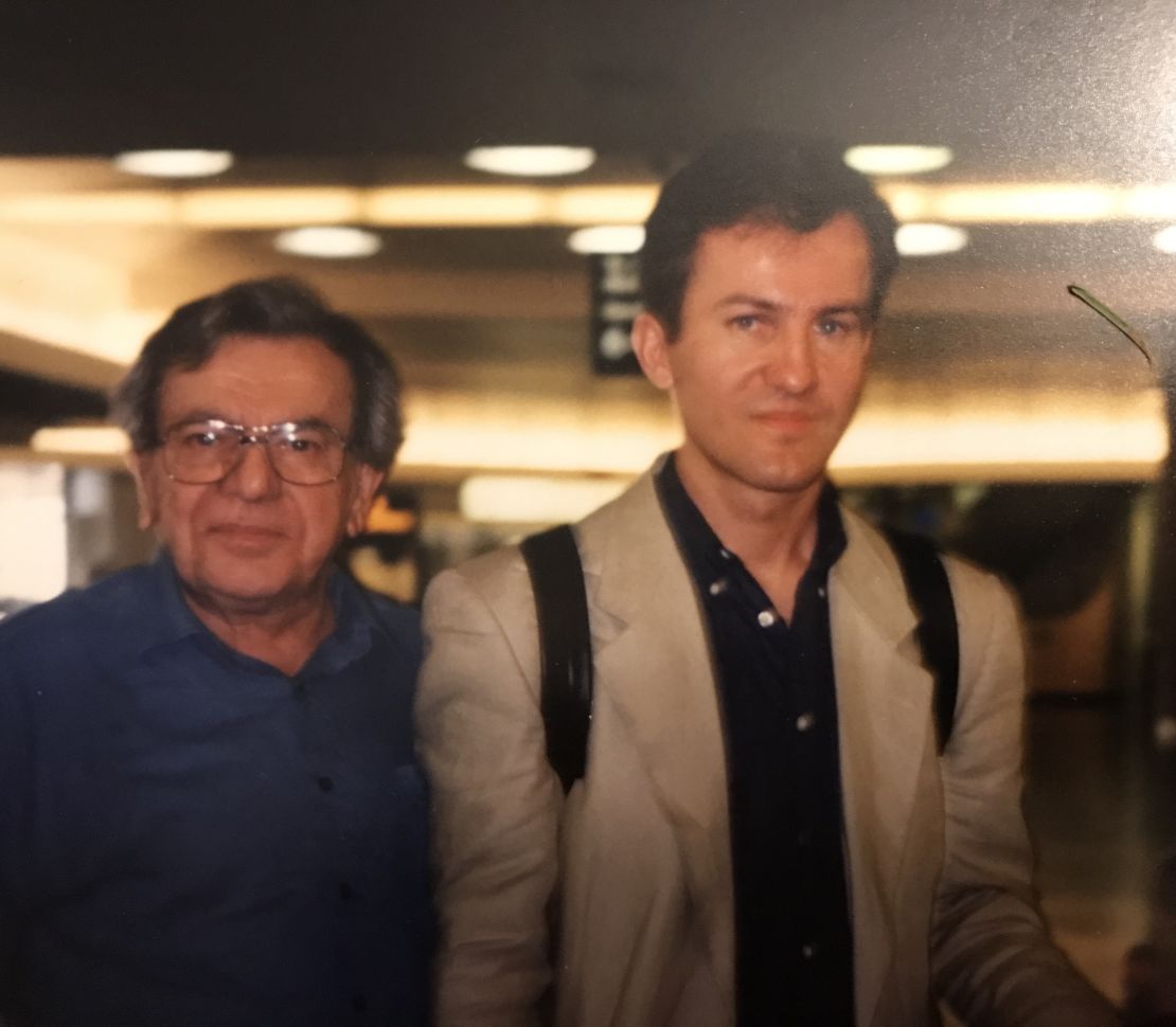 Writer Michael Bociurkiw and his father Bohdan "many years ago as he bid me farewell on another travel adventure."