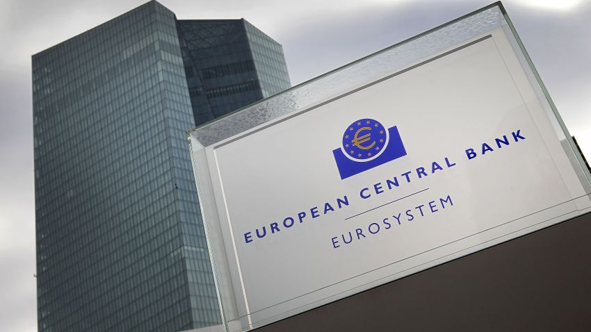 A picture taken on October 26, 2017 shows the building of the European Central Bank (ECB) in Frankfurt am Main, western Germany.
European Central Bank chief Mario Draghi said the eurozone economy still relied on "an ample degree" of stimulus in the face of sluggish inflation. / AFP PHOTO / Daniel ROLAND        (Photo credit should read DANIEL ROLAND/AFP via Getty Images)