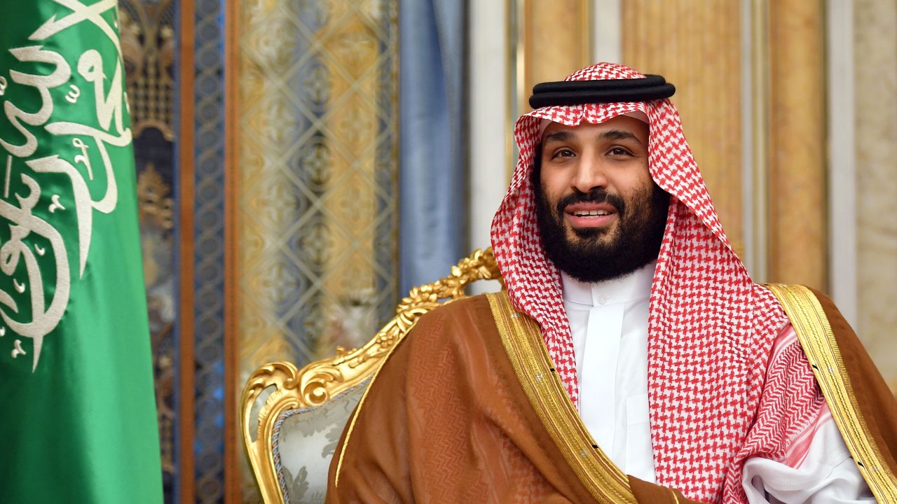 Saudi Arabia's Crown Prince Mohammed bin Salman attends a meeting with the US Secretary of State in Jeddah, Saudi Arabia, on September 18, 2019.