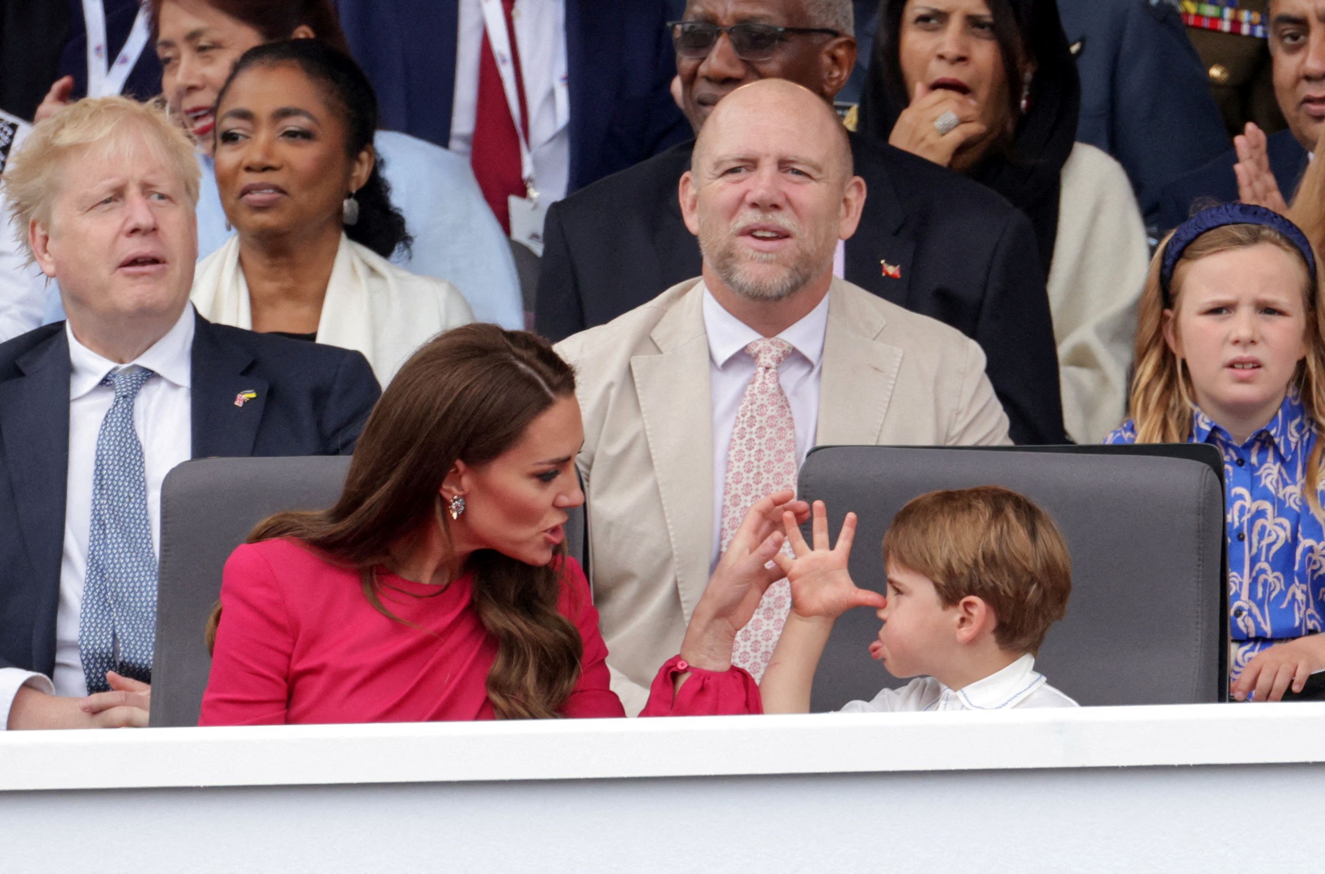 Britain's Prince Louis throws a tantrum while attending the Platinum Jubilee Pageant.