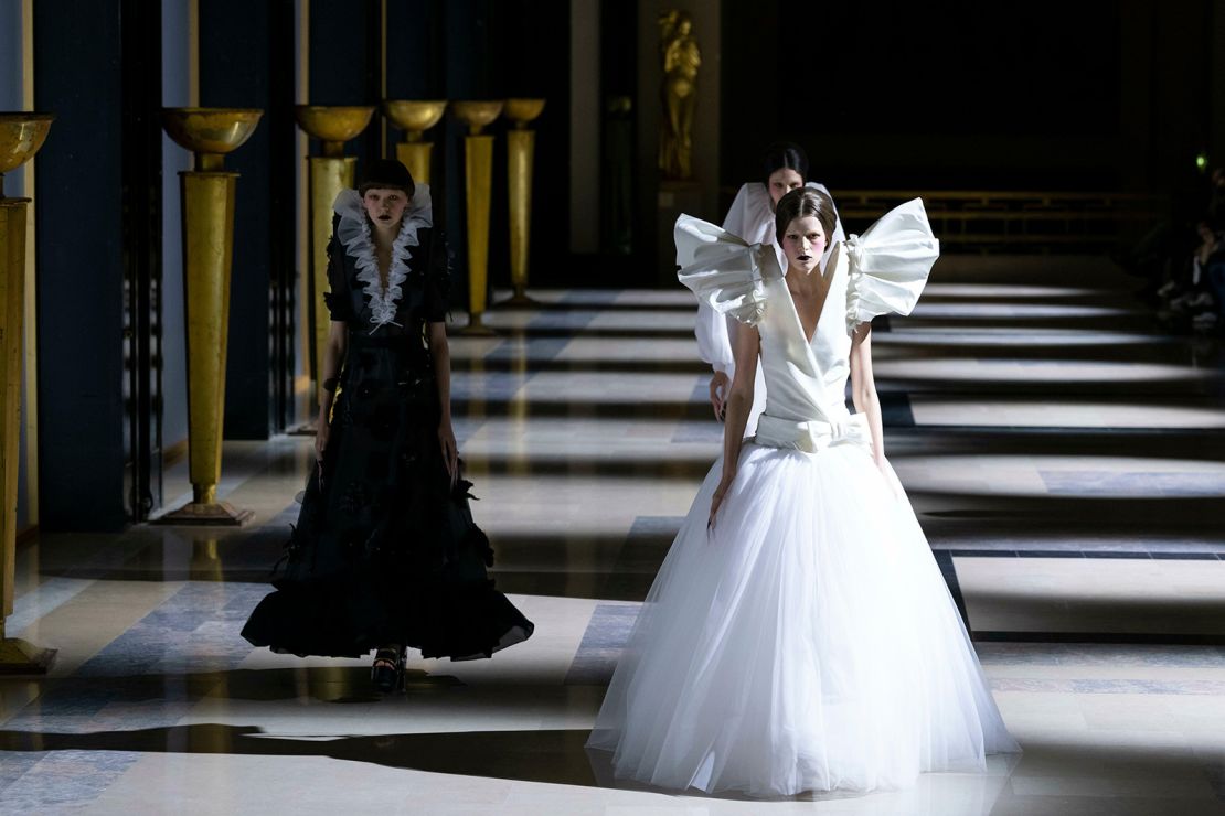 Viktor & Rolf's dramatic wedding look from the haute couture spring summer 2022 show this past January.