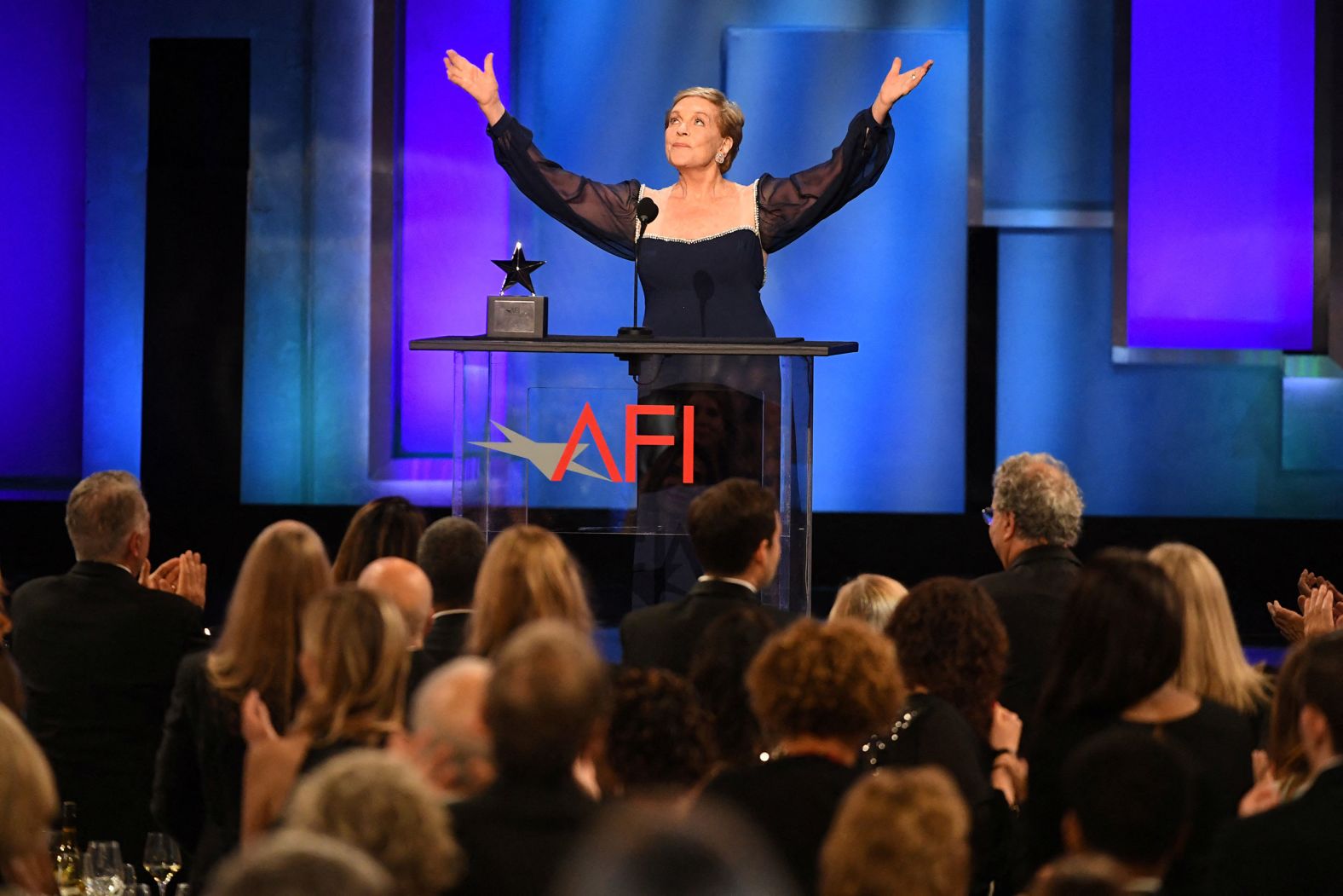 Andrews accepts her Life Achievement Award from the American Film Institute on June 9.