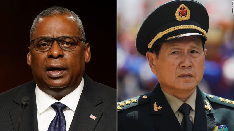 US and Chinese defense chiefs trade barbs over Taiwan at first face-to-face meeting – CNN