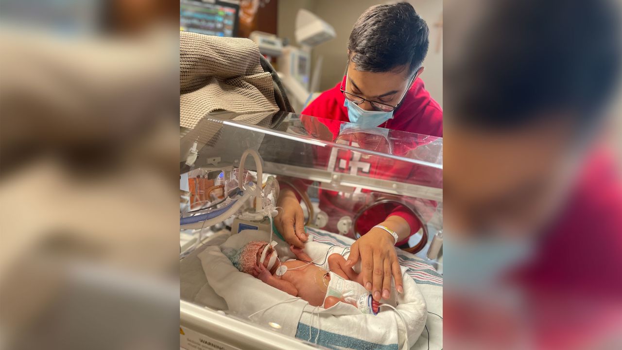Josh Tello has visited his daughter, Rosalina, in the hospital every day this week.