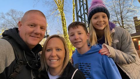 Jaret Doty with his wife, Abby, and their children, Cooper and Avery. Doty had no idea that the traffic stop had drawn national attention until months later. 