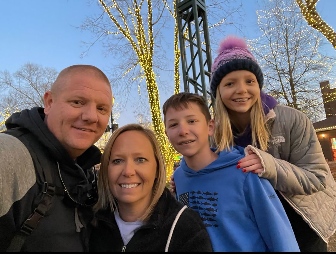 Jaret Doty with his wife, Abby, and their children, Cooper and Avery. Doty had no idea that the traffic stop had drawn national attention until months later. 