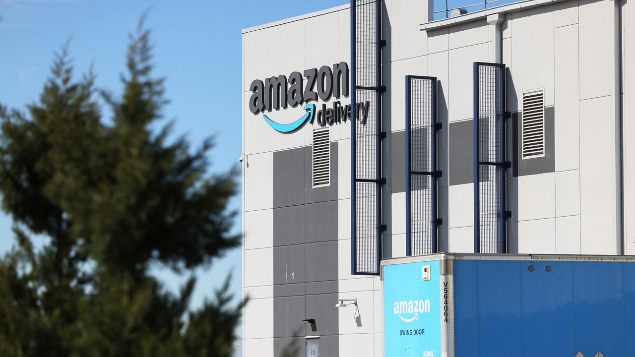 Amazon's JFK8 Staten Island fulfillment center is seen in Staten Island on March 25, 2022 in New York City. 