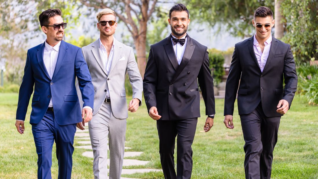 Sam Asghari, third from the left, is a personal trainer, model and actor. 