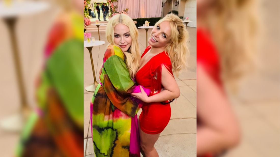 Madonna and Britney Spears strike a pose. 