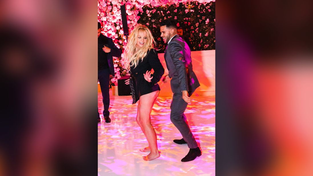 Britney Spears dances at her wedding reception.