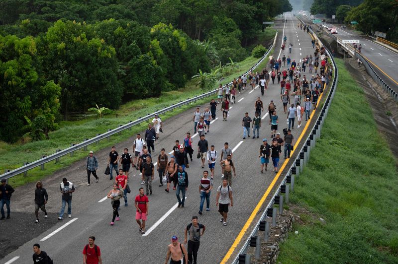 A migrant caravan of almost seven thousand people in southern