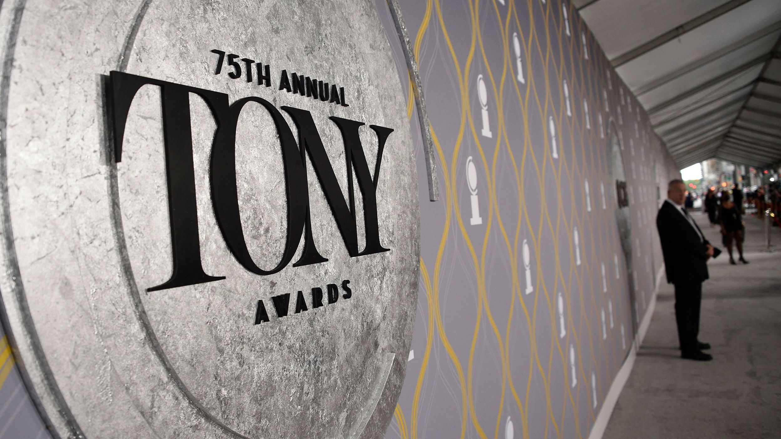 A view of the red carpet for the 75th annual Tony Awards, taking place Sunday, June 12, 2022, at Radio City Music Hall in New York.