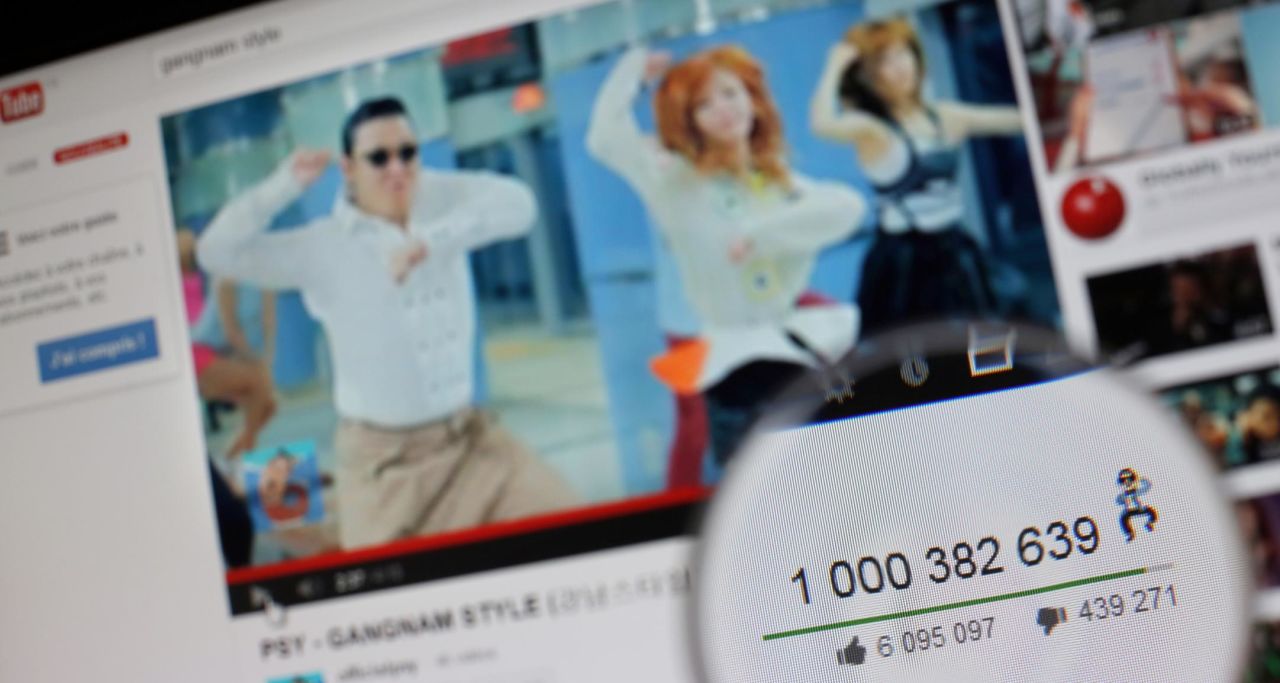 The music video for "Gangnam Style" became the first video to hit a billion views on YouTube in 2012.