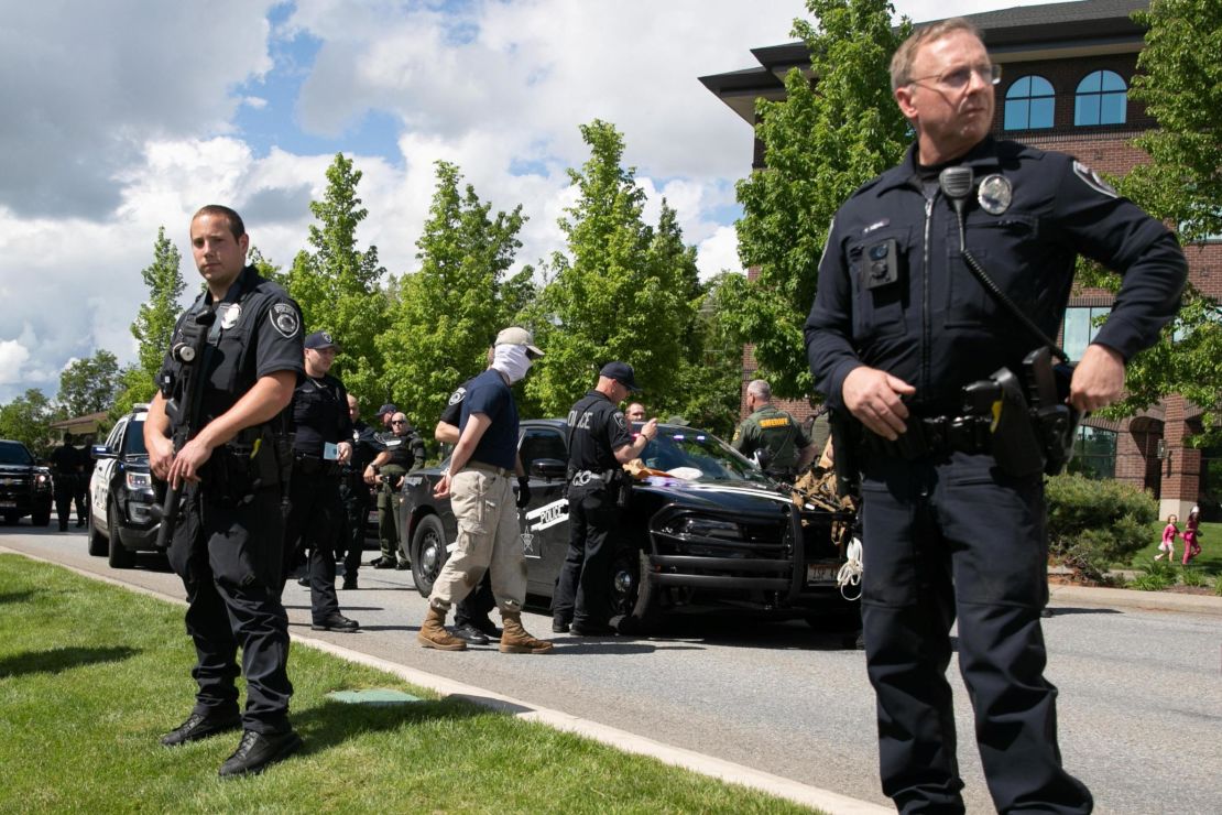 Police arrested 31 men near a Pride event in Coeur d'Alene, Idaho, on Saturday.