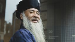 Chinese artist Zhang Daqian or Chang Dai-chien (1899-1983) pictured outside the Grosvenor Gallery in London where his one-man show is currently on display on 10th August 1965. (Photo by Rolls Press/Popperfoto via Getty Images/Getty Images)