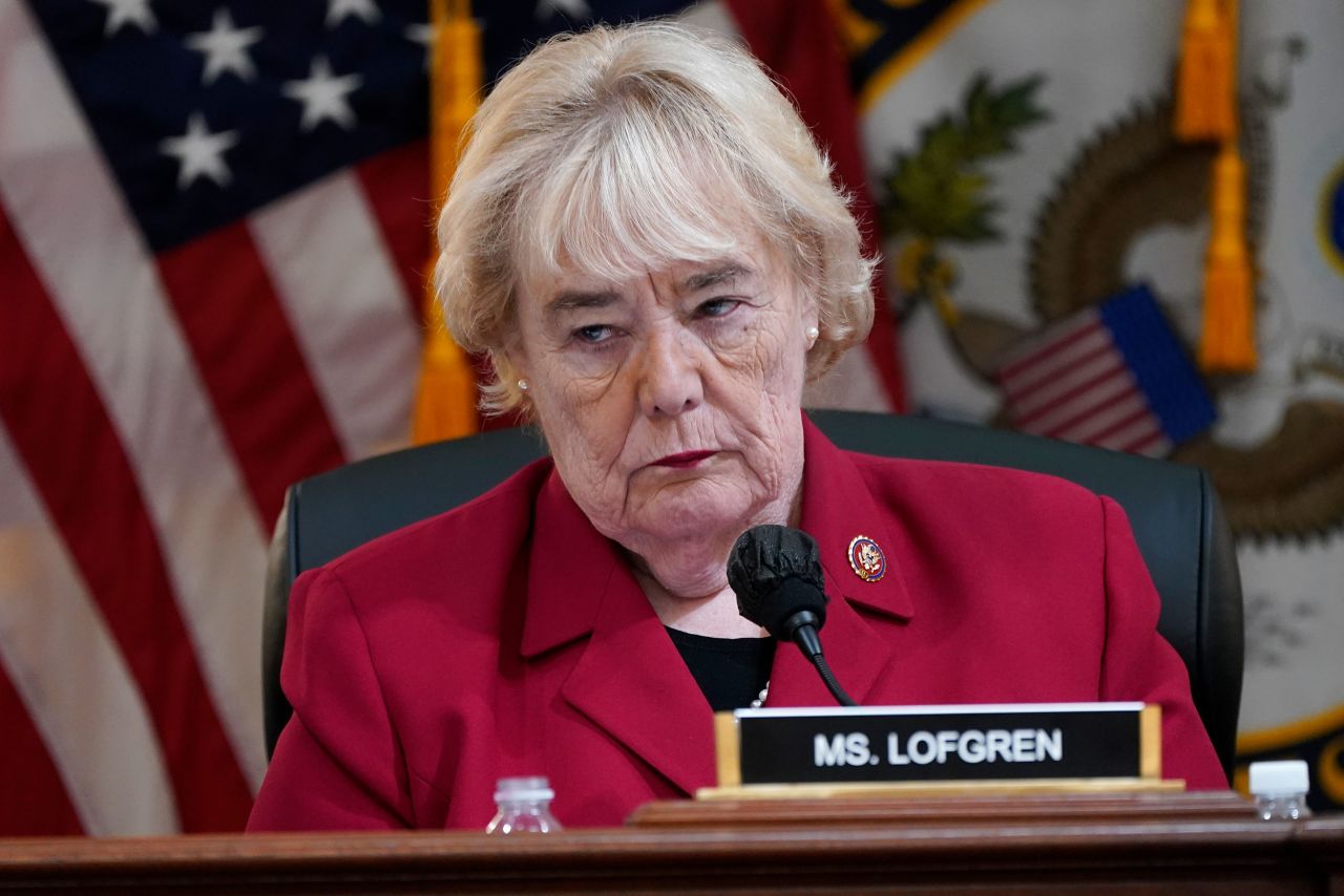 Lofgren gives an opening statement on June 13. She said the committee would demonstrate the 2020 election was not stolen, adding that the Trump campaign's <a href=