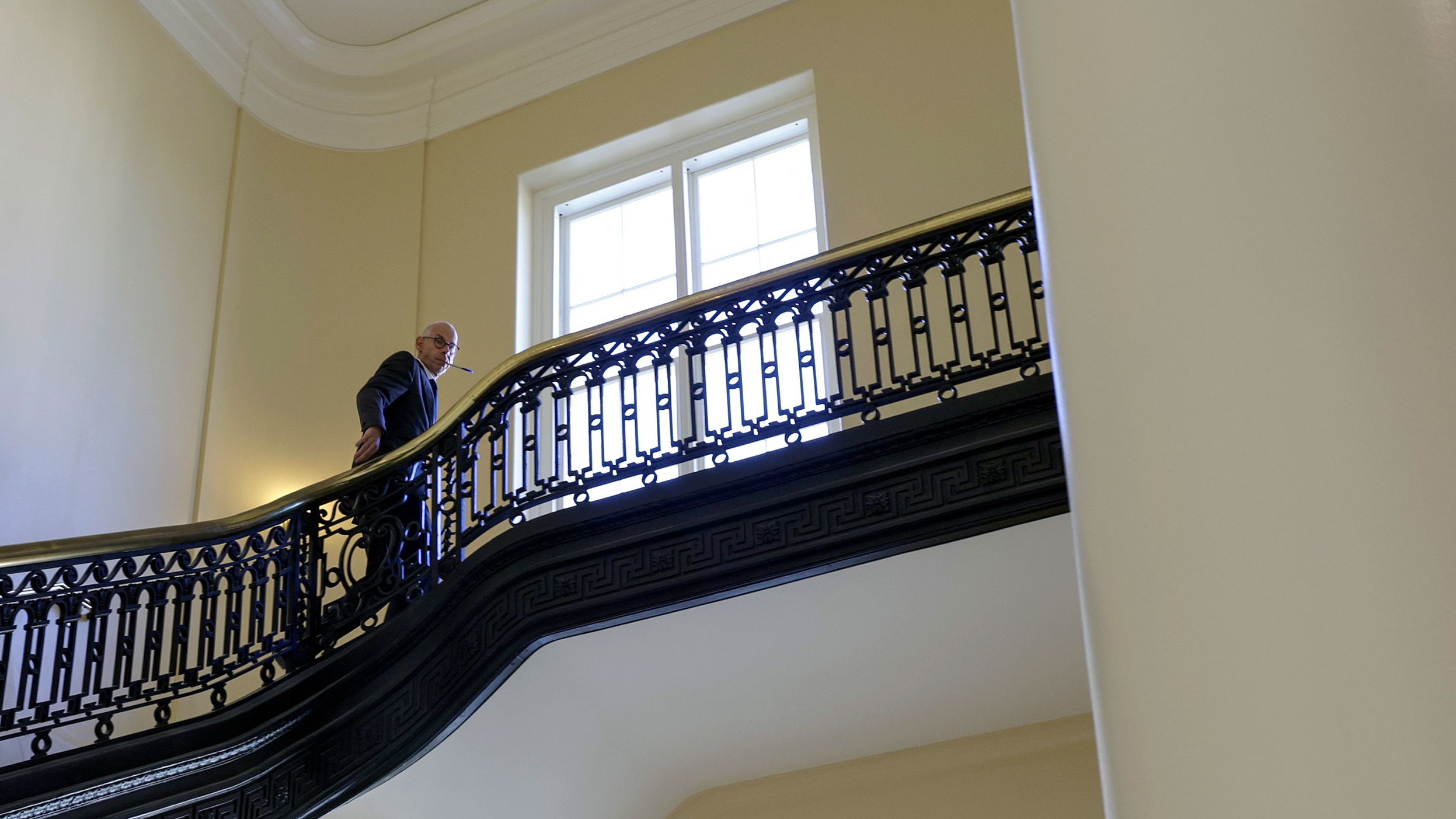 James Goldstone, former president of ABC News and adviser to the January 6 committee, walks in a hallway before the hearing on June 13.
