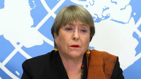 UN High Commissioner for Human Rights Michelle Bachelet at the United Nations in Geneva, Switzerland, on November 3, 2021.