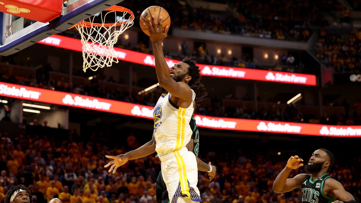 Andrew Wiggins carried the Golden State Warriors with 26 points to a Game 5 win over the Boston Celtics.