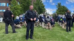 Authorities arrest members of the White supremacist group Patriot Front near an Idaho Pride event on Saturday, June 11, 2022, after they were found packed into the back of a U-Haul truck with riot gear.