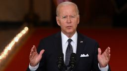 US President Joe Biden speaks about the recent mass shootings and urges Congress to pass laws to combat gun violence at the Cross Hall of the White House in Washington, DC, June 2, 2022. (Photo by SAUL LOEB / AFP) (Photo by SAUL LOEB/AFP via Getty Images)