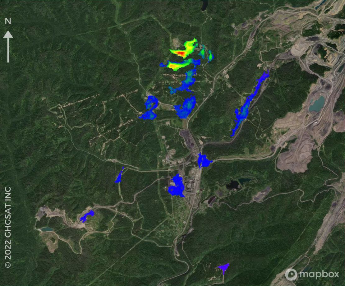 An image from GHGSat shows the methane leak in Russia.