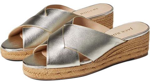 Jack Rogers Slotted Sloane Pebbled Espadrille Mid Wedge