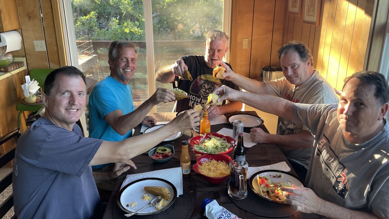 Taco dinner 2022. Another tradition for the five friends.