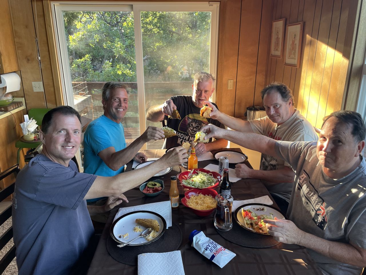Taco dinner 2022. Another tradition for the five friends.