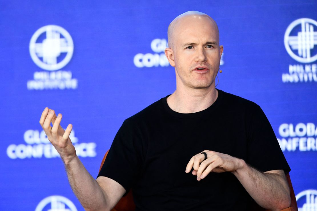 Brian Armstrong, CEO and Co-Founder of Coinbase, speaks during the Milken Institute Global Conference on May 2, 2022 in Beverly Hills, California. 