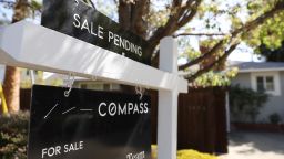 A sale pending sign is posted in front of a home for sale on March 18, 2022 in San Rafael, California. 