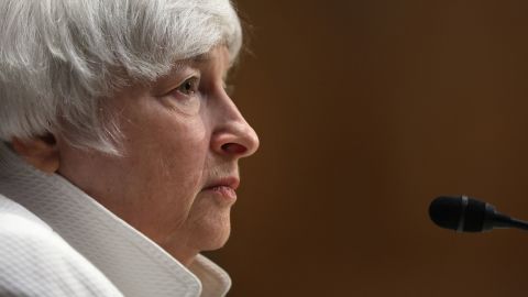  U.S. Secretary of the Treasury Janet Yellen testifies during a hearing before Senate Finance Committee on Capitol Hill on June 7, 2022.  