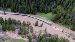 The North Entrance Road of Yellowstone was severely damaged by flooding June 13.