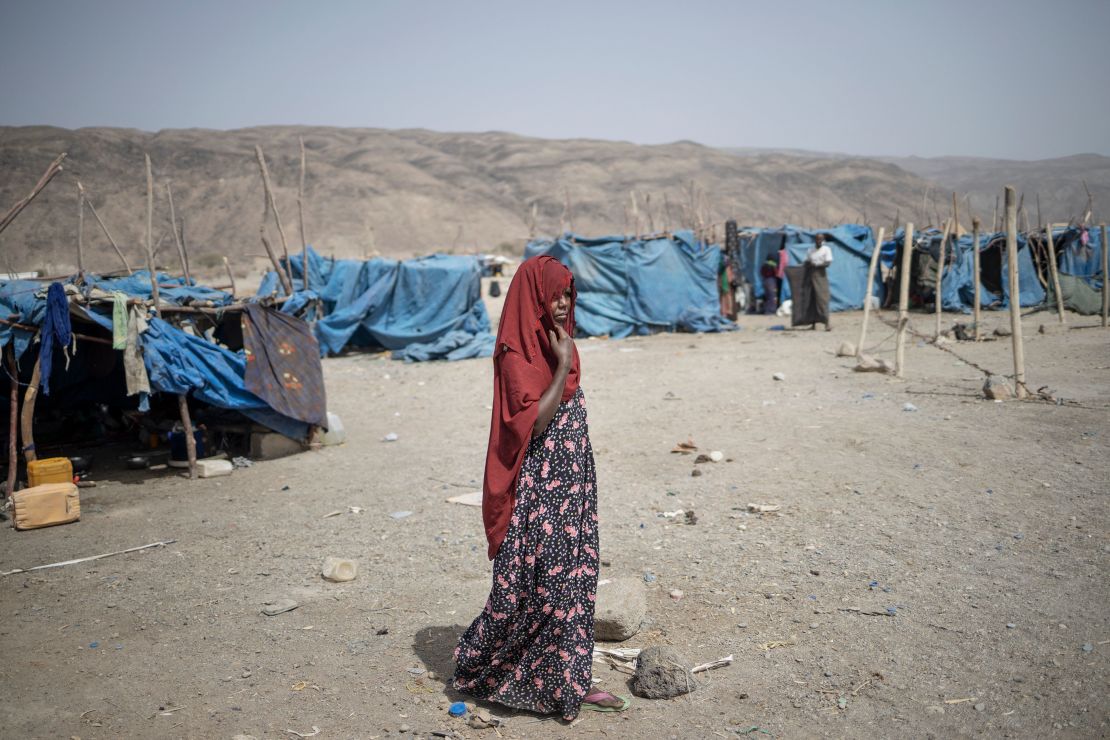 A refugee in a camp for internally displaced people in Ethiopia's Afar region.