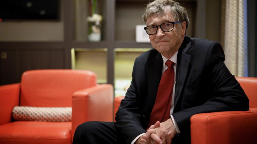 US Microsoft founder, Co-Chairman of the Bill & Melinda Gates Foundation, Bill Gates, poses for a picture on October 9, 2019, in Lyon, central eastern France, during the funding conference of Global Fund to Fight AIDS, Tuberculosis and Malaria. - The Global Fund to Fight AIDS, Tuberculosis and Malaria on October 9, 2019, opened a drive to raise $14 billion to fight a global epidemics but face an uphill battle in the face of donor fatigue. The fund has asked for $14 billion, an amount it says would help save 16 million lives, avert "234 million infections" and place the world back on track to meet the UN objective of ending the epidemics of HIV/AIDS, tuberculosis and malaria within 10 years. (Photo by JEFF PACHOUD / AFP) (Photo by JEFF PACHOUD/AFP via Getty Images)