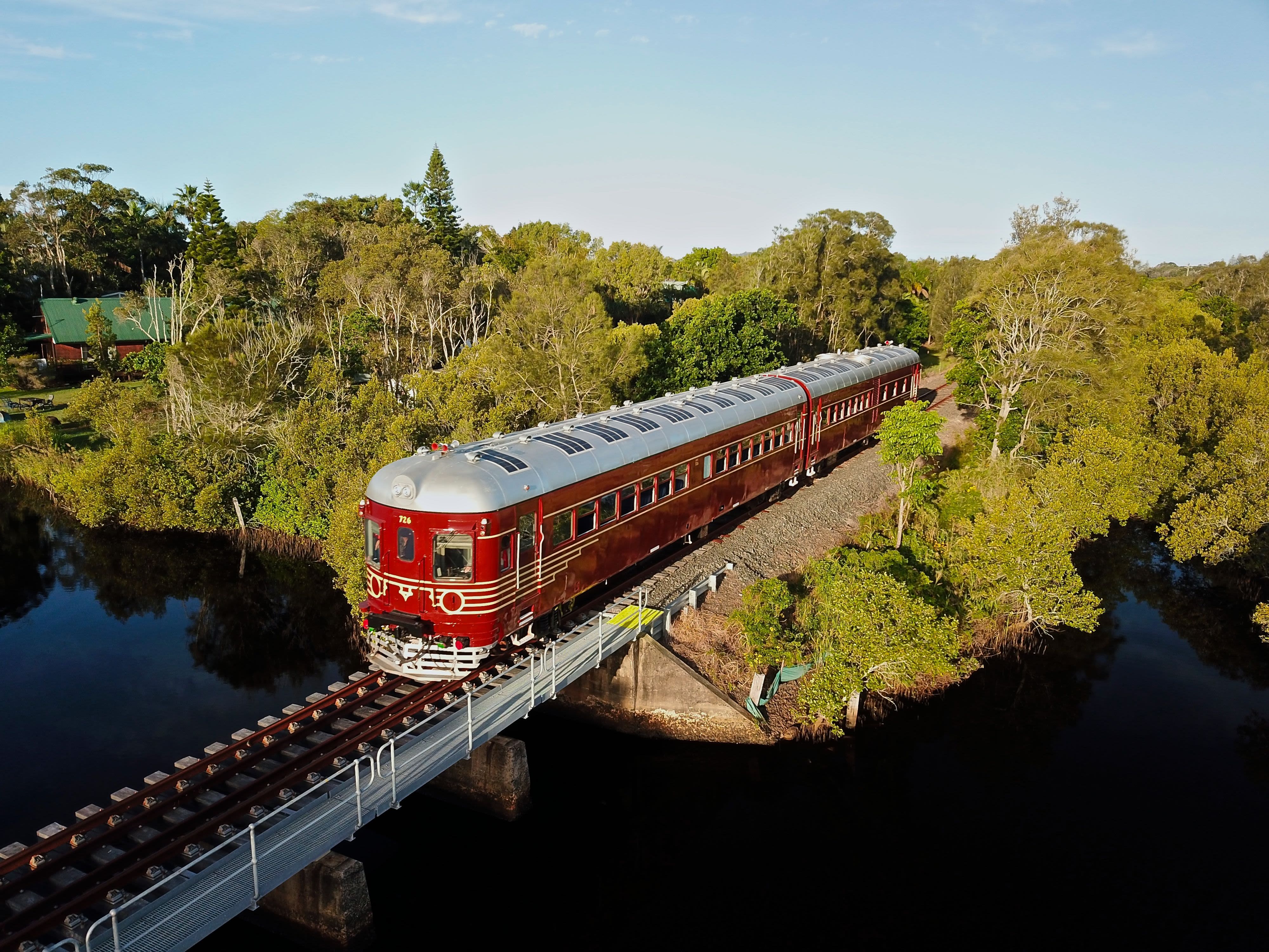 <strong>All aboard: </strong>The world's first solar-powered train has a surprisingly long history. This 1949 railcar was restored by the <a href="index.php?page=&url=https%3A%2F%2Fbyronbaytrain.com.au%2F" target="_blank" target="_blank">Byron Bay Train</a> company in 2013 and fitted with rooftop solar panels two years later. It runs emission-free trips between the town center and a beach in Byron Bay, Australia.