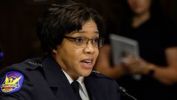 WASHINGTON, DC - JUNE 15: Jeri Williams, chief of the Phoenix Police Department, speaks during a hearing on "Protecting America's Children From Gun Violence" with the Senate Judiciary Committee at the U.S. Capitol on June 15, 2022 in Washington, DC. As the Senate negotiates a bipartisan gun legislation framework, the committee heard from medical experts, victims of gun violence and law enforcement officers from major cities. (Photo by Anna Moneymaker/Getty Images)