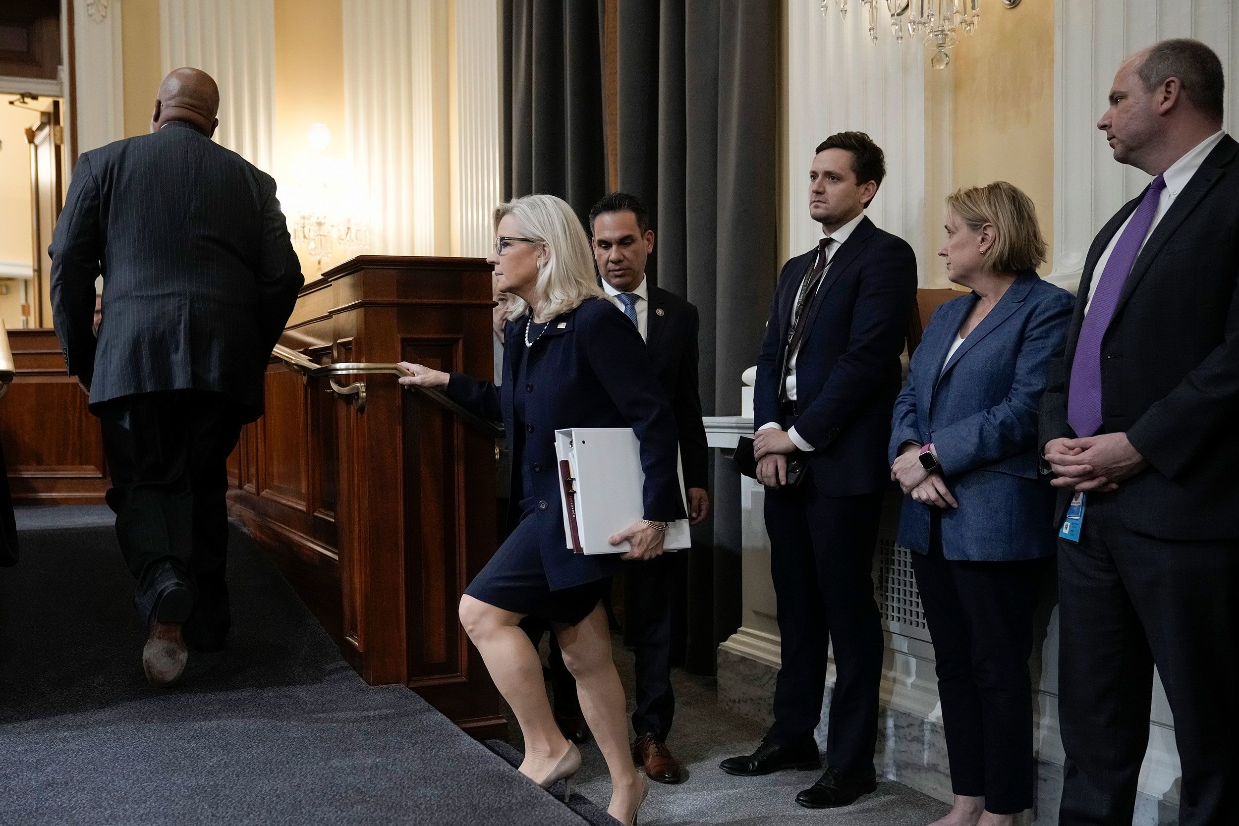 Cheney walks to the dais for the June 16 hearing.